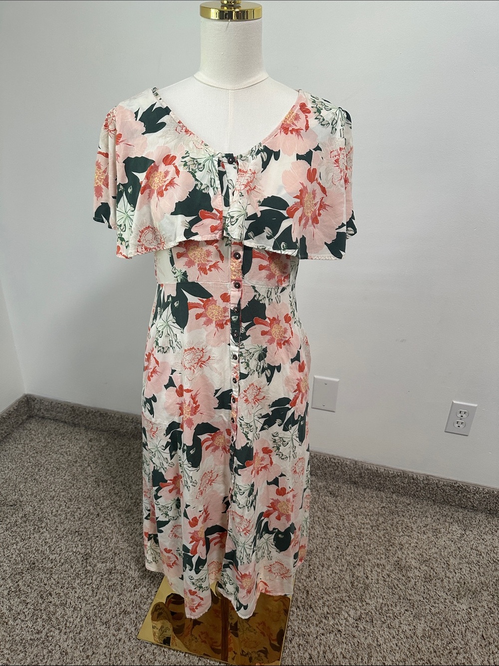 🍊 DownEast Button Up Midi Dress